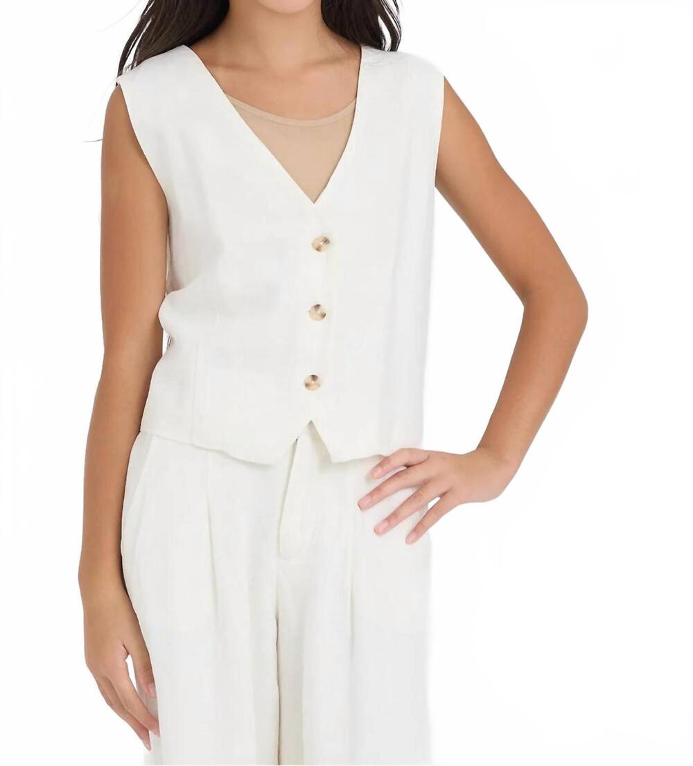 NEW VINTAGE HAVANA kid's button up vest in coconut